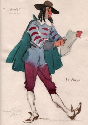 Molière's L'Avare; drawing by Pauline Bital,1950.
