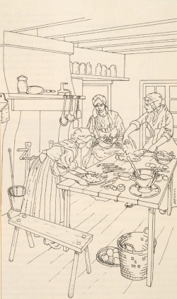 Très tôt, les jeunes filles sont initiées à la cuisine ; c'est alors que leur sont transmises les recettes traditionnelles. © University College of Cape Breton Press Inc.