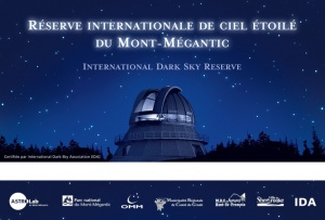 Panneau de la Réserve internationale du Mont-Mégantic