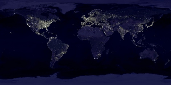 Pollution lumineuse dans le monde