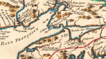 Portion d'une carte de l'Acadie datant de 1757. CEA