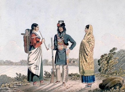 A Métis man and his two wives, circa 1825-1826