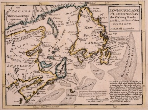 Fishing banks off Newfoundland in the Gulf of Saint Lawrence, including Acadia, and a part of Nova Scotia 