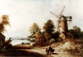 William Fleming's milling operation depicted in a watercolour painted by James Duncan in the 1840s.