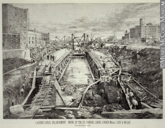 The Lachine Canal Enlargement: Work at the Saint Gabriel Locks Under Messrs. Loss & McRae, Montréal, QC 