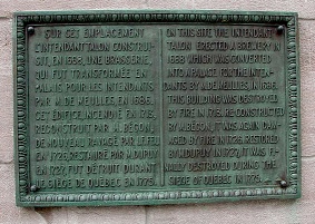 Commemorative plaque at Quebec City's Îlot des Palais