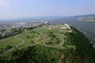 Vue aérienne des Plaines d'Abraham