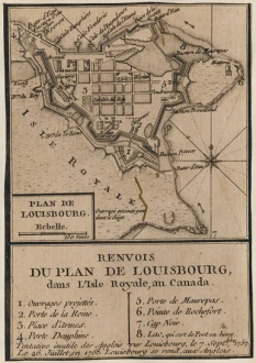 Map of the layout of the Louisbourg Fortress