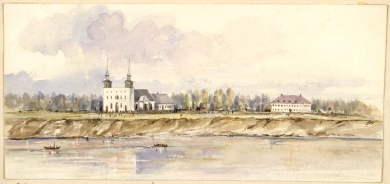 Red River Colony at Saint-Boniface, Manitoba, 1858