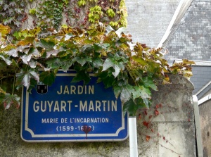 Plaque signalant le Jardin Guyart-Martin, à Tours