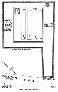 Le plan du Cimetière Québec élaboré par le major G. H. Goldsmith de la Commonwealth War Graves Commission.