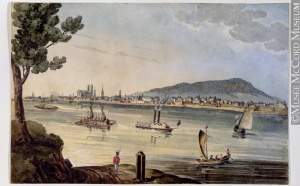 Vue de Montreéal depuis l'île Sainte-Hélène, 1830