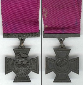   The obverse and reverse of the Victoria Cross