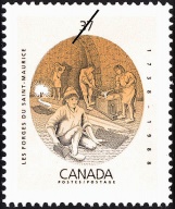Timbre commémoratif «Les Forges du Saint-Maurice, 1738-1988»