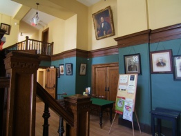 Lobby decorated with the portraits of former presidents of the Literary and Historical Society of Quebec, 2008