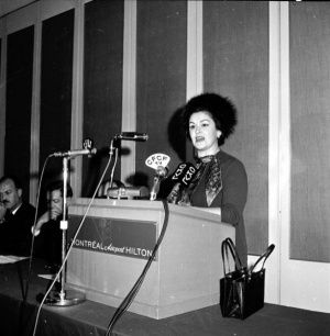 Allocution de Claire Kirkland-Casgrain à l'occasion de l'inauguration d'un tronçon de l'autoroute Transcanadienne, Montréal, 1964