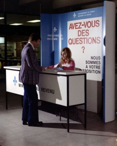 Kiosque d'information du ministère du Revenu du Québec, 1974