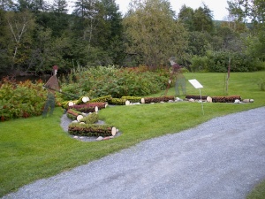 Decorative flowerbed: the Madawaska Log Drive