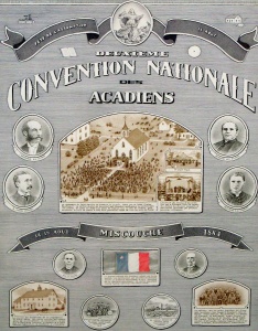 Poster for the second Acadian national convention in Miscouche, 1884