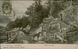 Carte postale montrant le chemin à la hauteur de Sillery