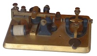 Morse key or manipulator: the tool needed to generate the Morse signals used in telegraphy.