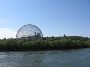 The geodesic dome designed by Buckminster Fuller that served as the United States Pavilion