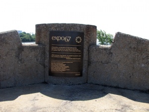 Expo 67 commemorative plaque on Île Notre-Dame