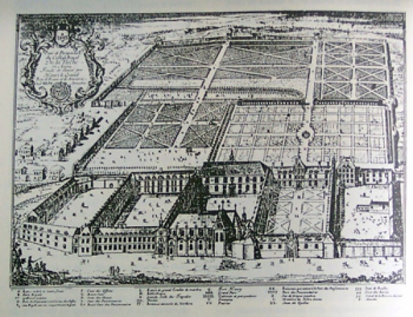 The college in the second half of the 17th century, as shown in an engraving by Franz Ertinger. Private collection, photo by the author. 