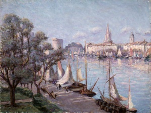 The port of Rochelle, seen from Quai Valin (ca. 1921).