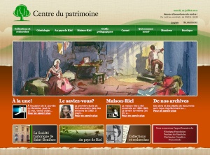 Page d'accueil de la Société historique de Saint-Boniface, 2011