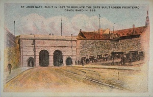 The Porte St-Jean gate, built in 1867 to replace the gate that was constructed under Frontenac and demolished in 1898.