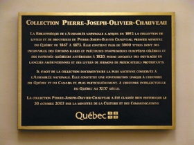  A plaque granting the Chaveau Collection its status as a historic asset in 2003