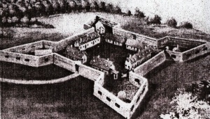 Drawing of Fort de Chartres taken from the Neal Strebel Collection.