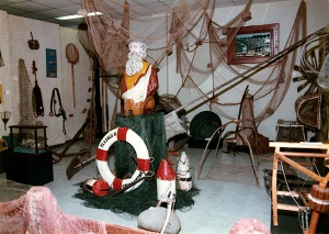 Le musée acadien lorsqu'il était logé au sous-sol de la bibliothèque Champlain de l'Université de Moncton dans les années 1970