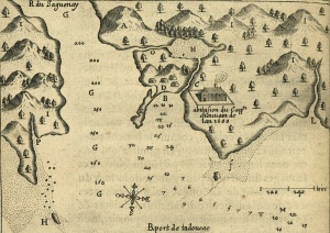 Carte montrant le port de Tadoussac, 1613