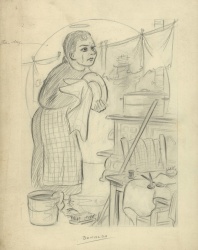 Croquis du personnage de Donalda, vers 1947