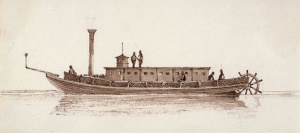 Le bateau à vapeur	«Iroquois» sur le fleuve Saint-Laurent, 1832