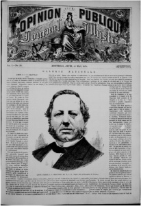 Page frontispice du journal LOpinion publique du 19 mai 1870