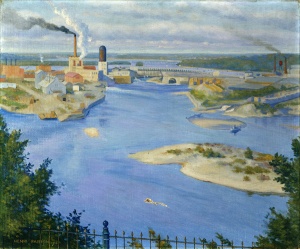 Chaudière Falls and Bridge [on the Ottawa river], Henri Fabien,1914