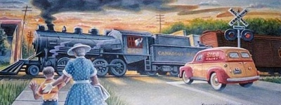 Mural of Locomotive 3426, Vanier, Ottawa, painted in 2003