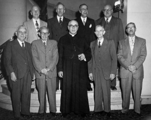 Nine founders of the secret society, the Commandeurs de l'Ordre de Jacques-Cartier, Ottawa, September 28,1952
