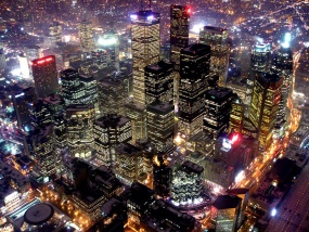 Toronto seen from the CN Tower, just before the New Year celebrations