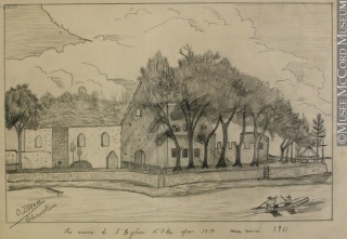 Dessin de léglise de l'Annonciation dOka après l'incendie de 1877